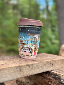 #026 Wandering at Dusk Tumbler with Lid & Handle