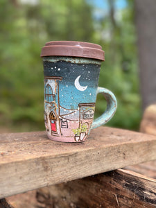 #026 Wandering at Dusk Tumbler with Lid & Handle